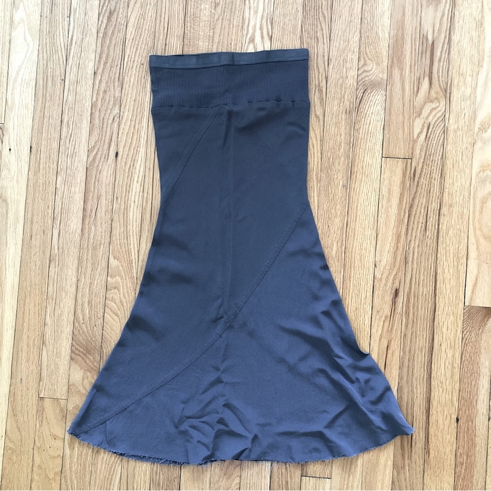Rick Owens dark gray tulip skirt midi bias cut drape 38 4 XS Small